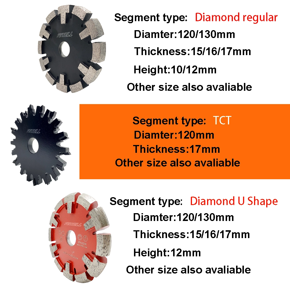 120*12*22.23mm de espesor de pared 17 Calefacción por Suelo Crack Chaser V Disco segmentado en forma de punto de plegar la hoja de sierra para ranurar CONCRETO DURO