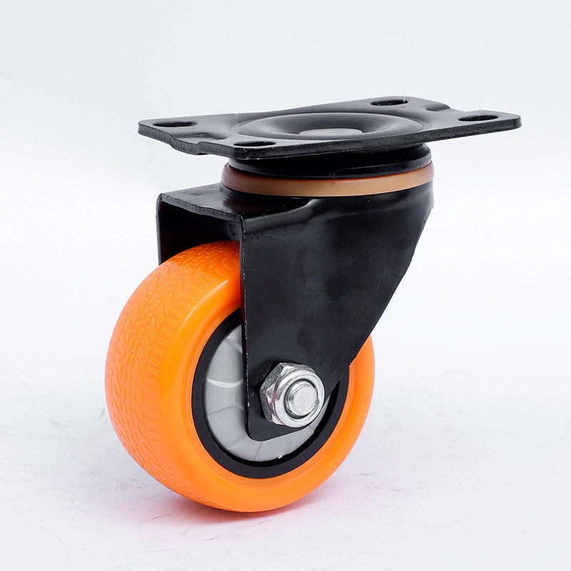 3inch 4inch 5inch Industrial Furniture Trolley Orange Single Bearing Castor Wheel with Tire Mark