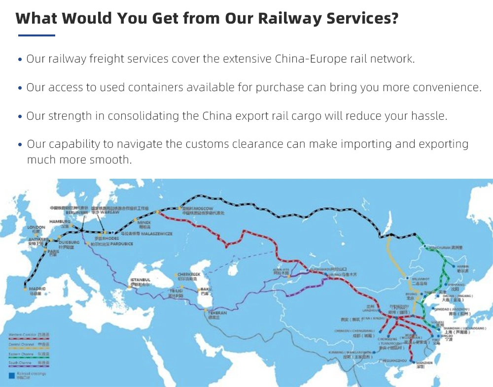 Professional Rail Cargo Services to Europe or Fast Railway Transportation From China