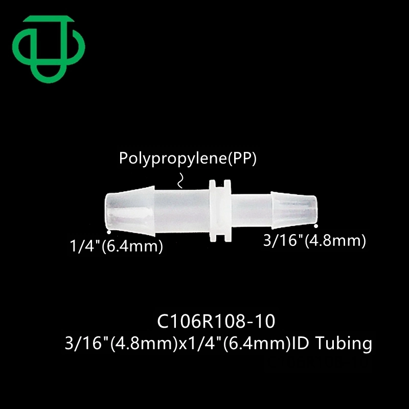 4.8X6.4mm CPC reductor de PVDF racores con púas de plástico de los conectores de manguera de aire