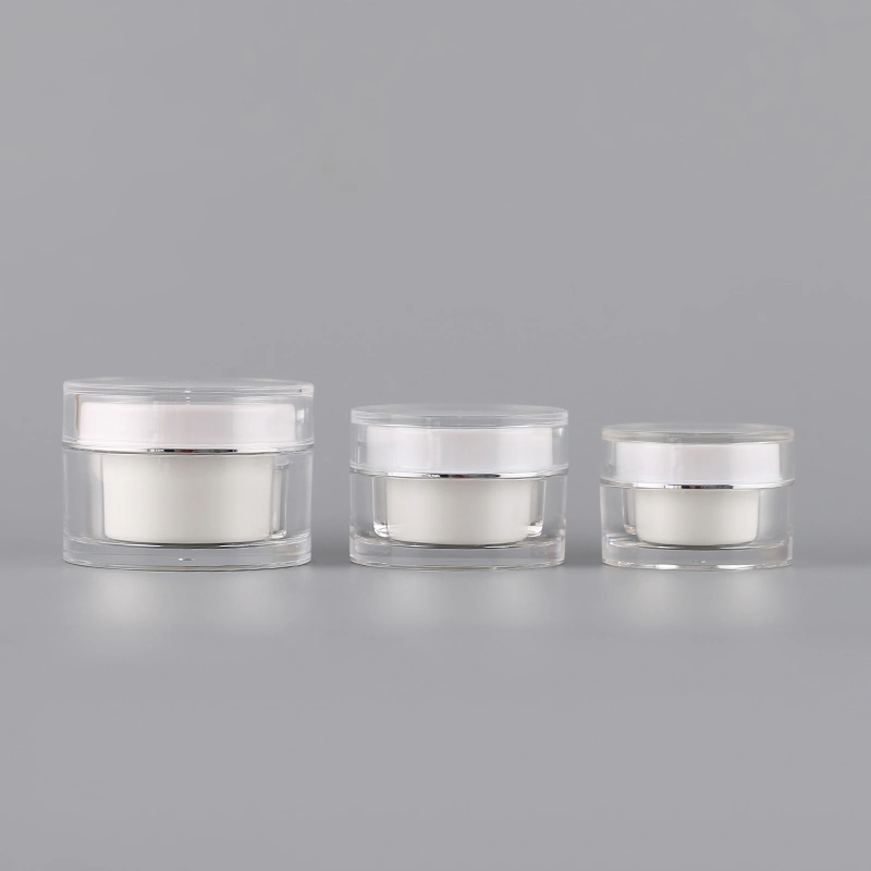 Customized Made White Round Plastic PMMA 15g 30g 50g Cosmetic Jar