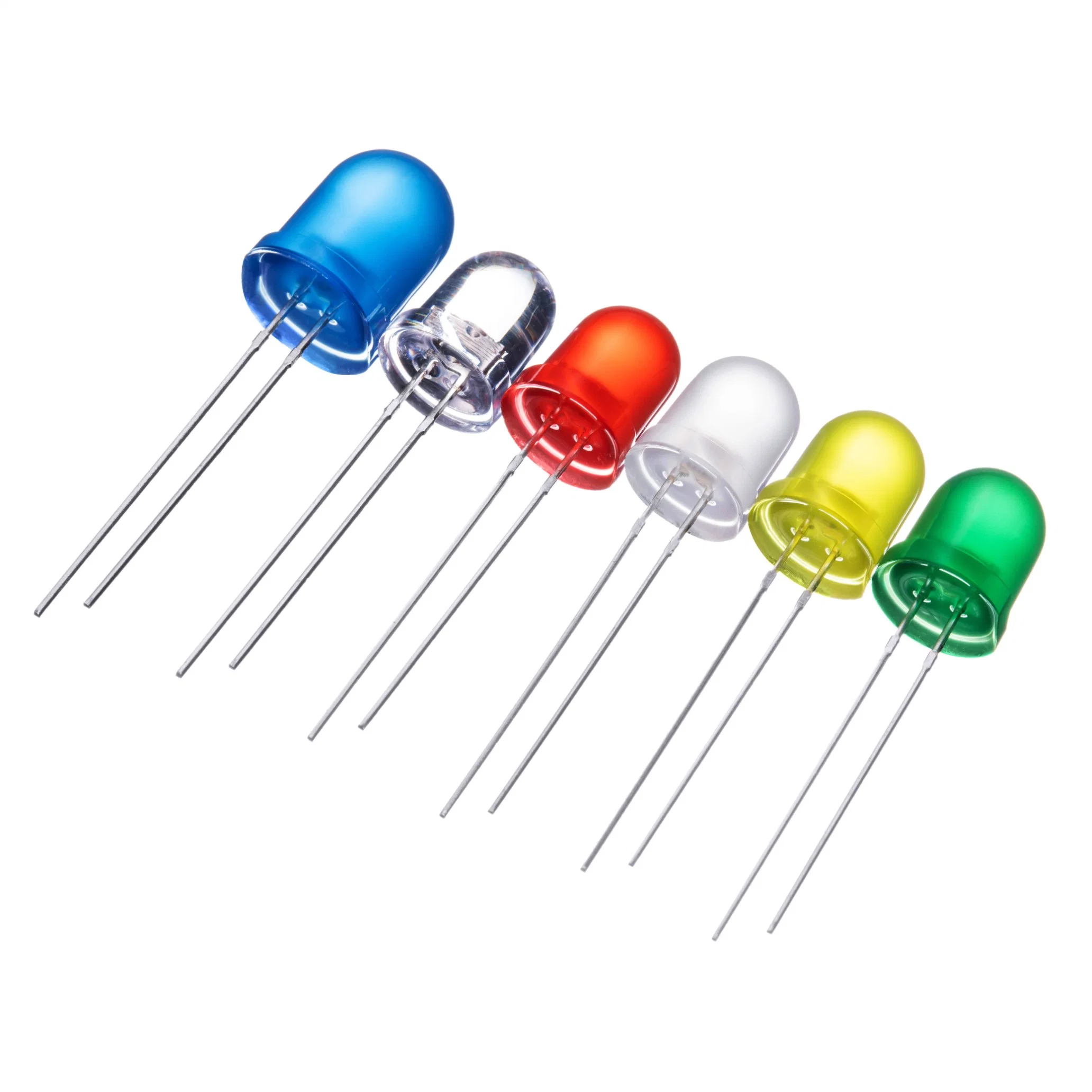 3mm 5mm 8mm 10mm 0.06W White Red Green Blue Yellow Orange UV IR RGB Bi-Color Round Oval Straw Hat Flat Top Concave Square Nipple DIP LED Chips