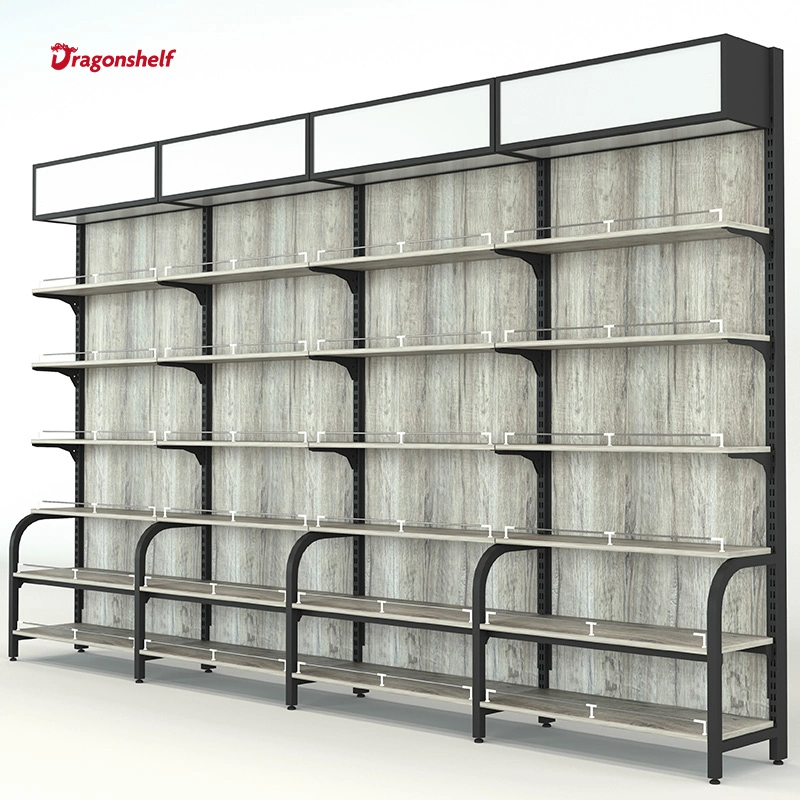 Dragonshelf Steel Wood Supermarket Shelf Convenience Store Snack Mother and Baby Store