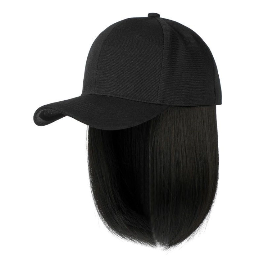 Fashion Ladies Girl Women Short Straight Wig One-Piece Hat Baseball Cap Wig