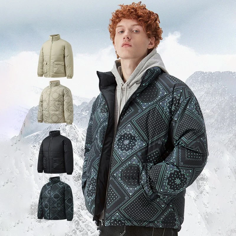 Fashion Stylish Print Oversize Winter Men Down Coat