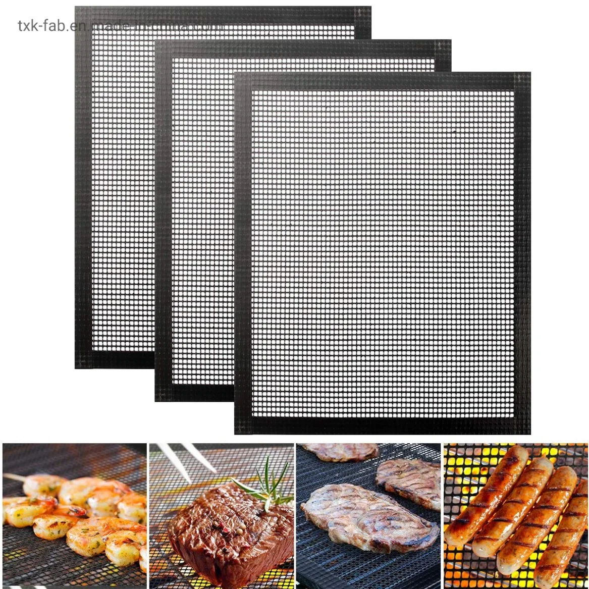 Heat Resistant PTFE Fiber Glass Fabric for BBQ Grill Mesh Mat Sheet