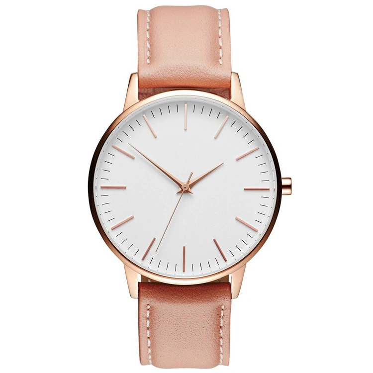 Hot Seller Simple Grs Leather Strap Quartz Wrist Women Watch