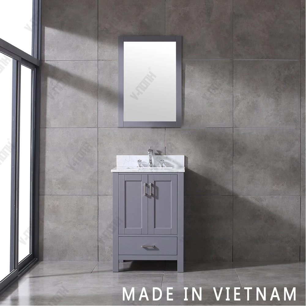 Best Seller Grey Finish Solid Wood Accessories Bathroom Vanity Cabinet