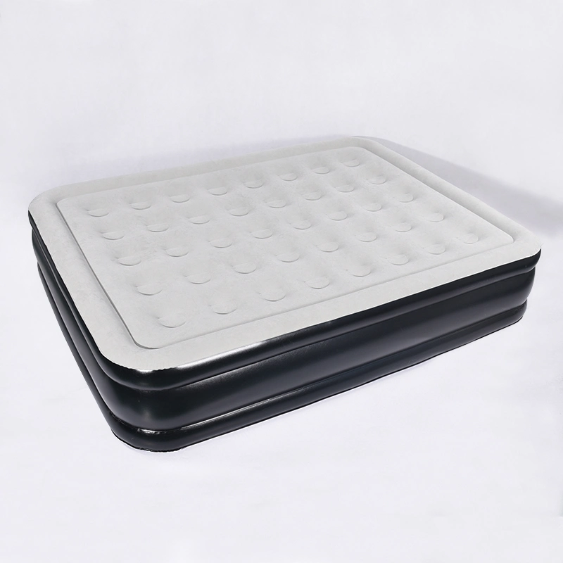 Queen Flocked Air Mattress Suitable for Camping Travel Guest Inflatable Air Mattress