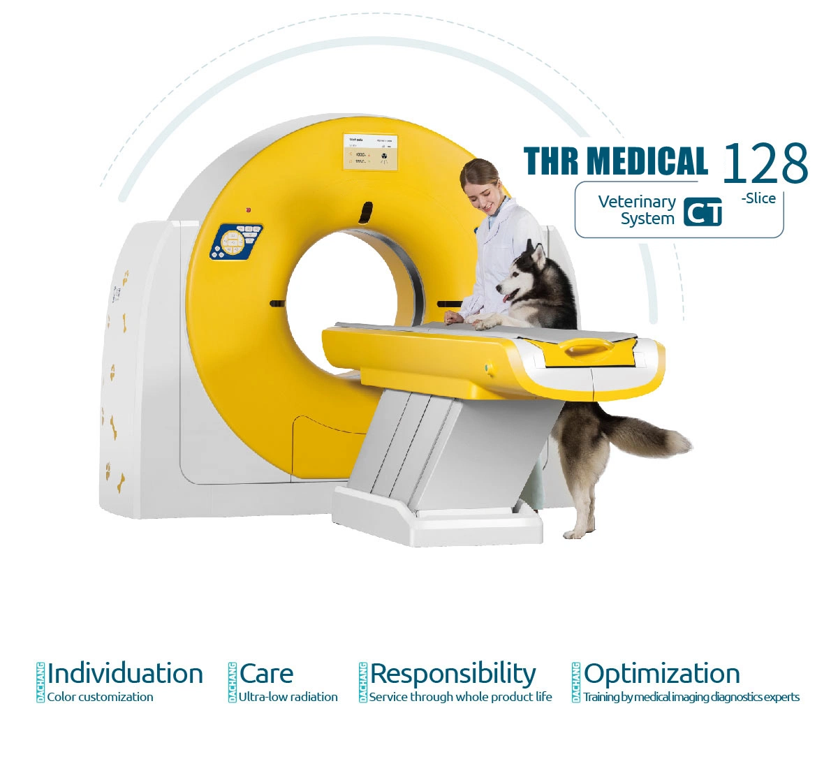 128 Slice CT Veterinaria Perros Gatos PET VET TC Medical Hospital de animales escáner CT Precio