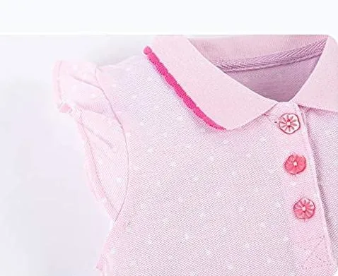 Summer Princess Party Style Clothes Little Girls Short-Sleeve Polo Dress for 2-7 Years