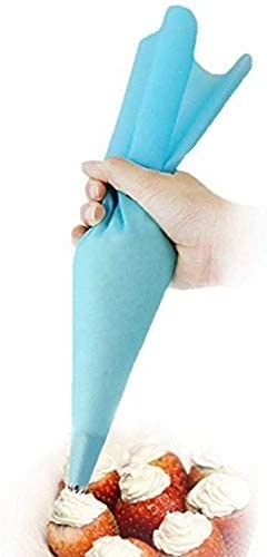 Silicone Pastry Bag Set, Blue Color Reusable Icing Piping Bag Baking Tool Cookie Cake Decorating Bag (Set of 4 Sizes) Esg12232