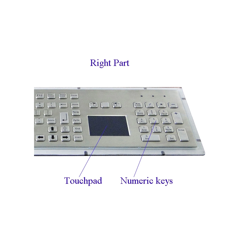 Teclado industrial robusto de montagem em painel com teclas completas e trackpad Rato