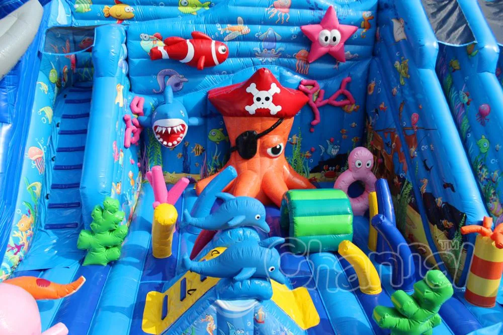 Giant Ocean World Inflatable Playground/Inflatable Obstacle with Slide Chob549