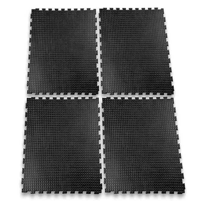 100% Rubber Interlocking Glossy Bubbles Top Anti-Fatigue Cushion Mat with Edges