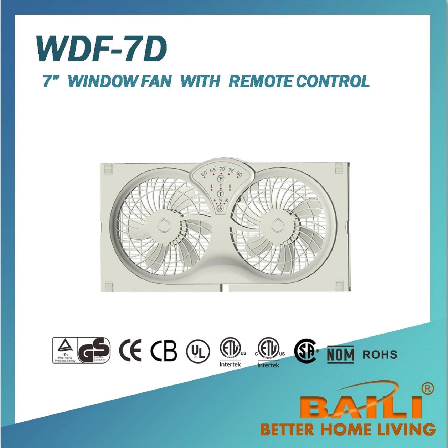 Baili 7" Reversible Twin Window Fan, Portable Fan