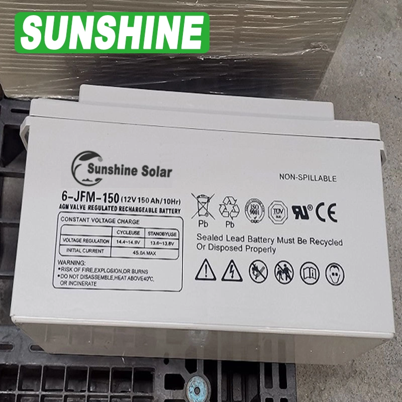 Sunshine à cycle profond Rechargeable 12V 100Ah 150A 200AH 250Ah packs batterie solaire