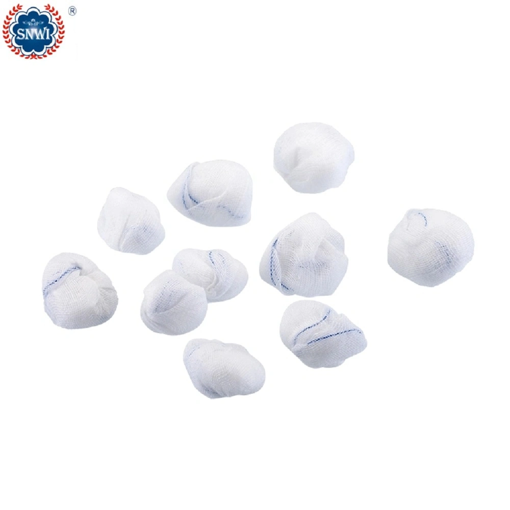 High quality/High cost performance  100% Cotton Absorbent Soft Medical Disposable Round/Peanut Gauze Ball with Detectable X-ray Thread