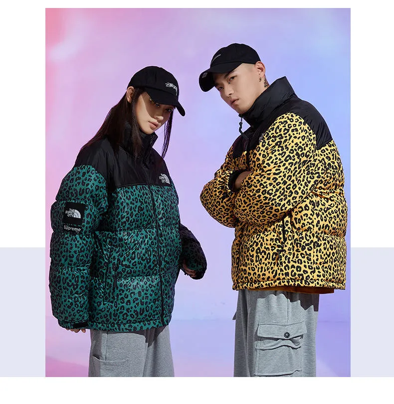 Plus Size Wind Breaker Fashion Winter Clothing All Over Print Trench Bubble Puffer Men's Jacket Coat Men Clothing