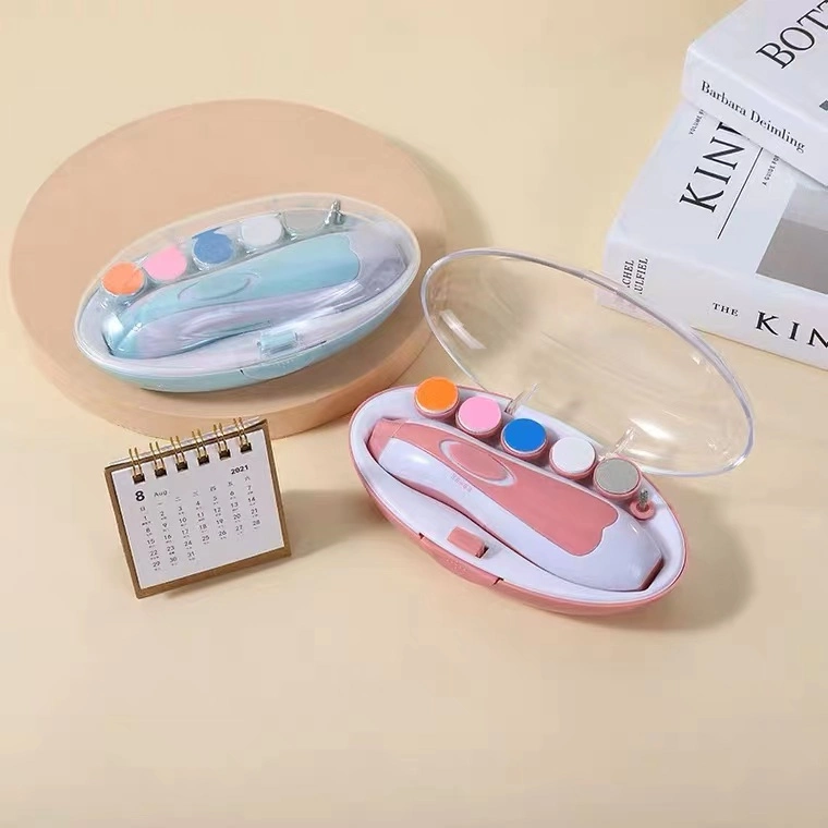 Amazon Hot-sell Nail Trimmer Kit Set Box niños Nail Polish Set Grinder 6 in 1 Finger Automatic Electric Nail Trimmer Bebé