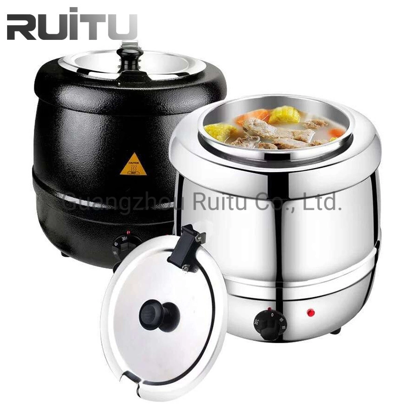 Kitchen Hot Food Container in Catering Buffet Stove with Lid Ladle Sunnex Electric Heating Hot Kettle Stainless Steel Soup Container Pot Warmer Soup Tureen
