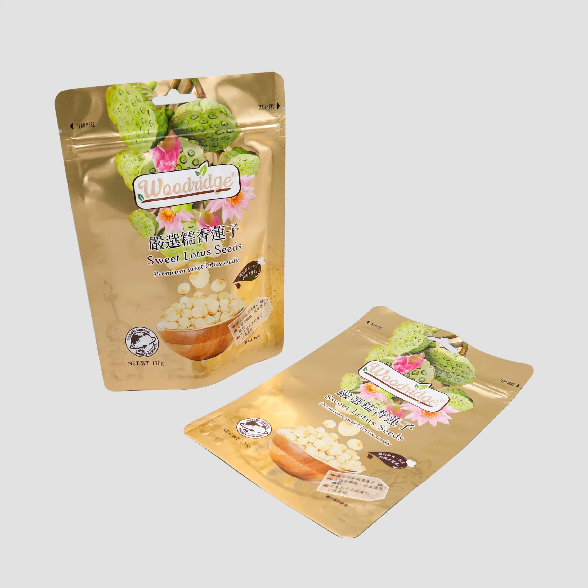 PLA Pbat Corn Starch Stand up Pouches with TUV Certificates on En 13432 Standard