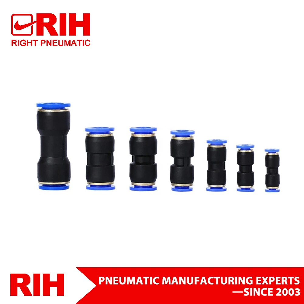 PU Union Straight Through Hose Tube Quick Connector Push in Air Pipe One Touch Plastic Connect Pipe Pneumatic Joint Fitting