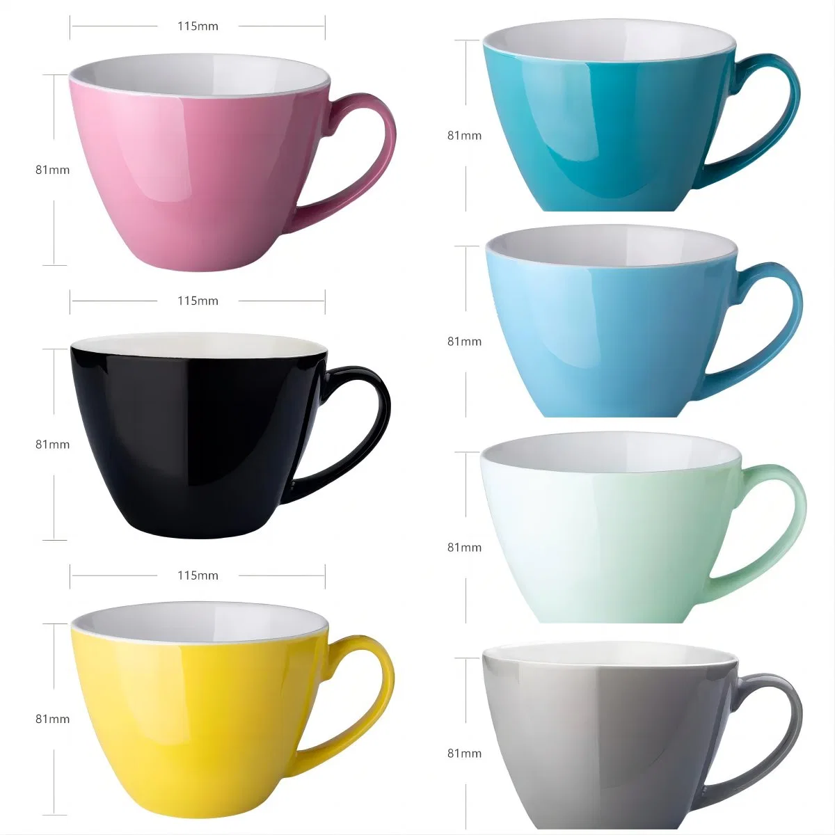 Simple Advanced Pure Color Ceramic Mug Tableware Pure Glazed Coffee Cup Kitchenware Customized Color/Pattern/Logo/Design/Style/Shape