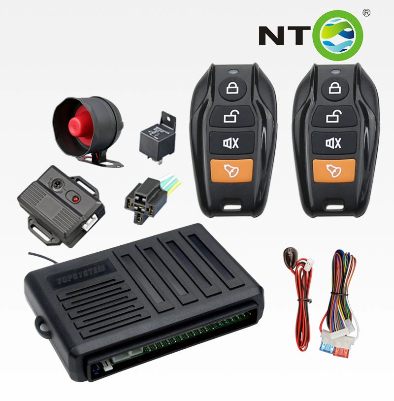 Nto 1-Way Car Alarm System with 2 Remotes & Keyless Entry Universal Door Lock Actuator 2 Wire