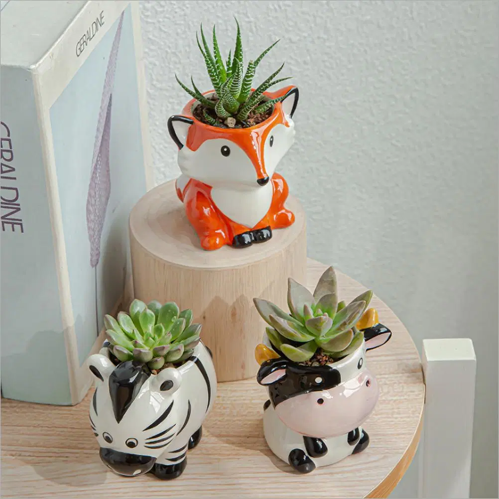 Cartoon Animal Succulent Flower Pot Gardening Plants Potted