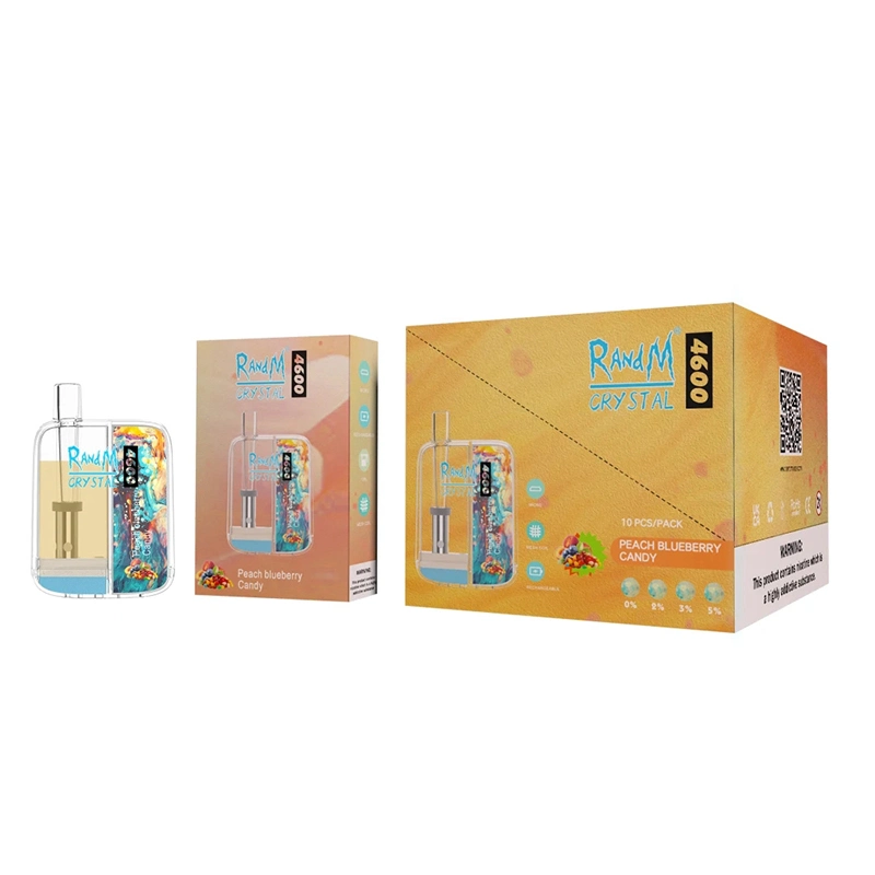 Cristal Randm 4600bouffée d'origine de 0 % 2 % 3 % 5 % Nic Vape jetables Pod Cigaretter Ecig Cigare Mesh 12ml Huile de la bobine d'arômes de fruits de la tornade Randm Max PRO