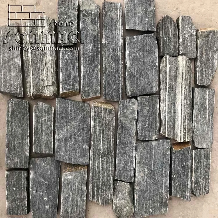 SMC-Fs144 Natural Masonry Stone Black Color Castle Wall Stone