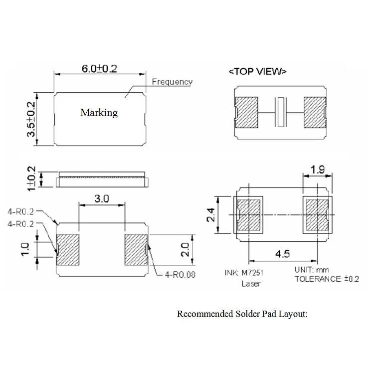 Chipsun Quartz Crystal Resonator SMD6035 4pad Seam Seal at Cut 8/11.059/52/ 27.120MHz 18PF Xtal Quartz Unit Crystal Saw Resonator in China