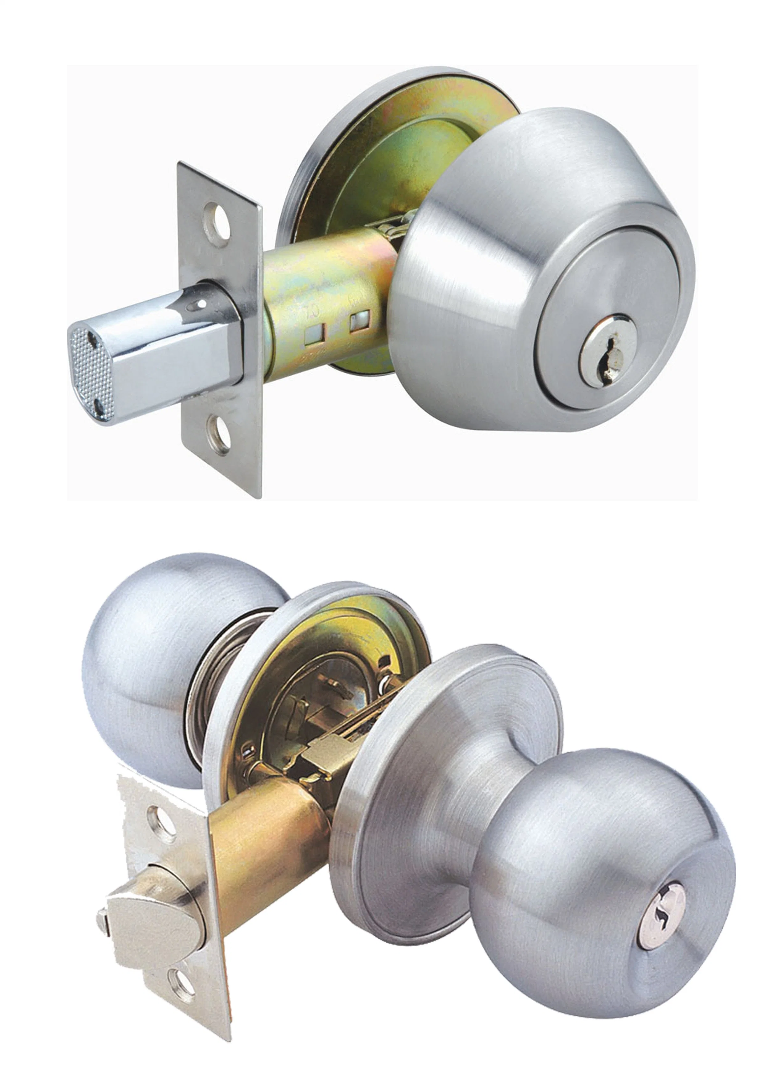 Singel Cylinder Combo Lock Enty Knob+ Deadbolt Stainless Steel