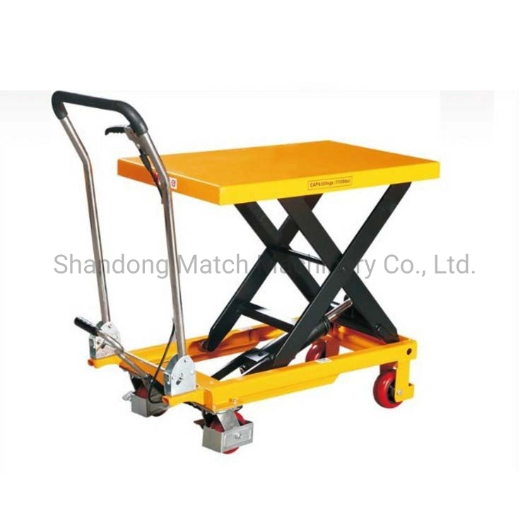 Pts Model 1000kg Mobile Manual Hydraulic Platform Maintenance Lifting Platform