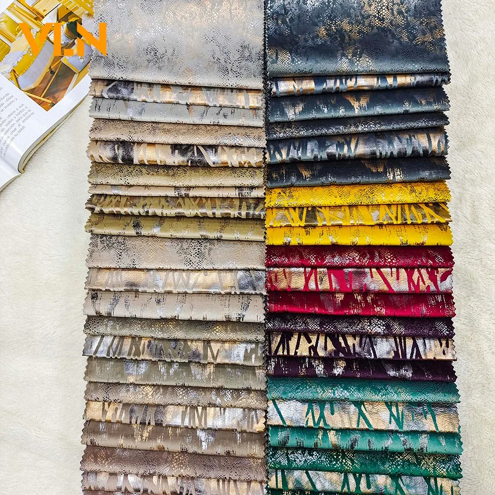 Nouvelle arrivée tissé de polyester de teinture en daim avec film coloré Fancy Sellerie tissu mobilier canapé de la Chine 0415-4 en usine