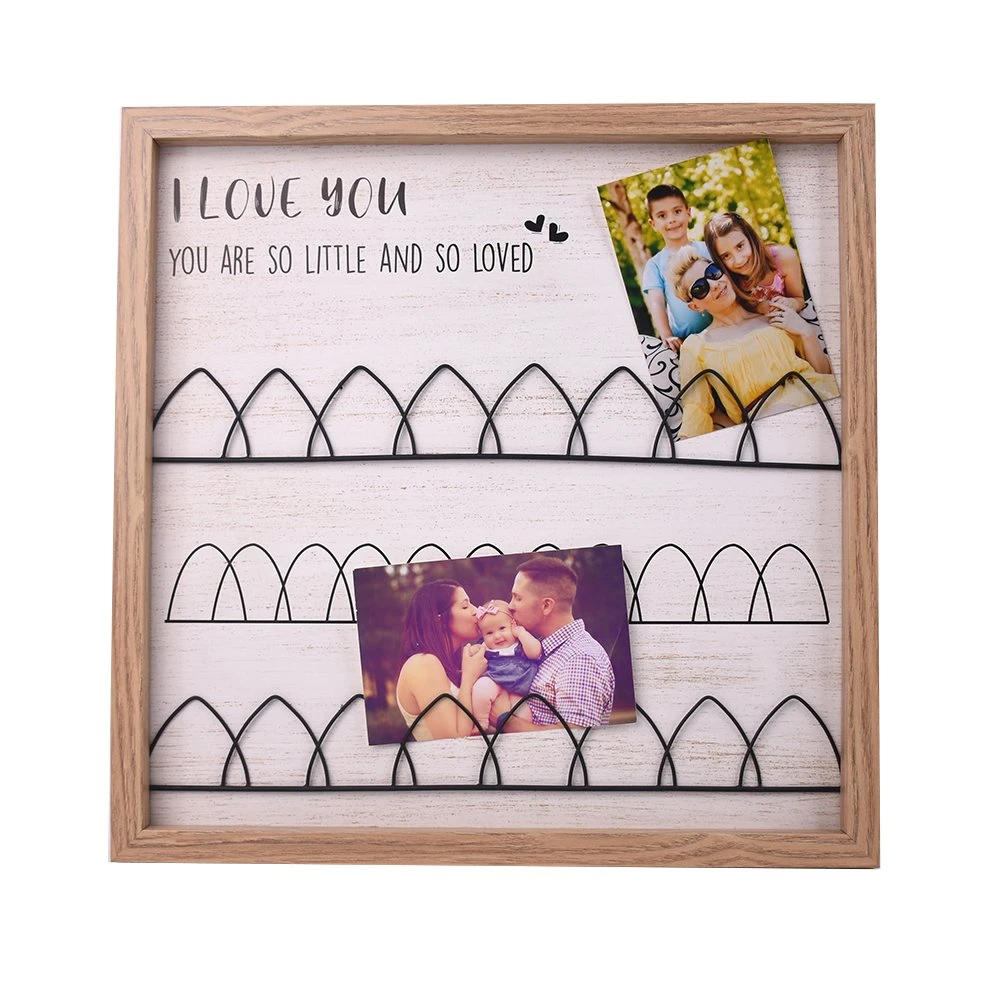 New Custom MDF Photo Frame with Metal Wire Clip for Home Decoration