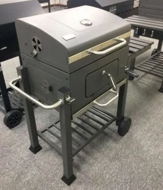 Middle Size Charcoal Grill with Removable Side Table and Under Shelf