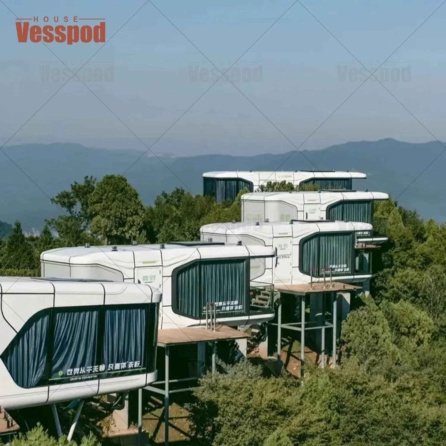 Capsule Capsule spatiale Vacances personnalisée Salle Grande cabine une maison de bois préfabriqués