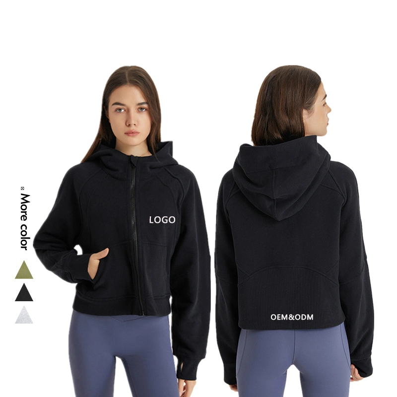 Xsunwing Wholesale/Supplier Sweat Suits Gym Hooded Outdoor Sport Zip Yoga Women&prime; S Winter Wool Warm Windproof Thickened Loose Coat Workout Running Jackets