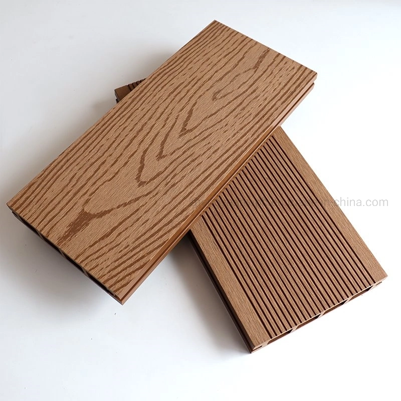 Ecológico antideslizante resistente al fuego retardante Grooved 3D Embossed de madera de plástico Tablero de tarimas compuesto con Reach / Informe CE para Natación Balcón en el patio de la piscina