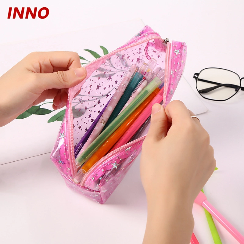 Factory Direct Selling Inno Brand R055# Factory Supply Online Celebrity PVC Pencil Case Stationery Bag School Supplies Eco-Friendly