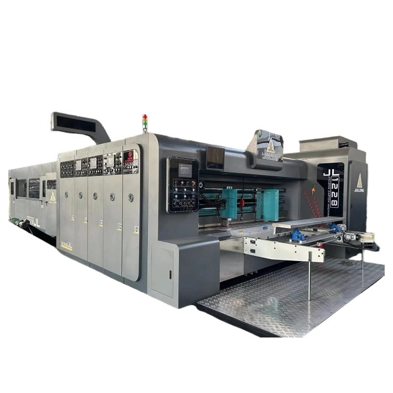 Carton Box High Speed Printing Slotting with Folding Gluing Bundling Machine Inline