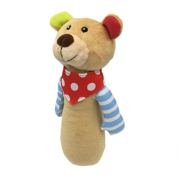 Adorable osito de peluche de color marrón mano sonido de campana Maker sonajero para bebés juguetes para bebé