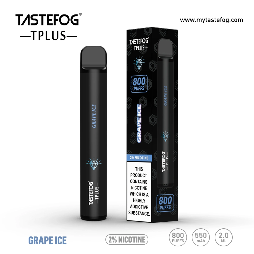 Tplus Tastefog Mini Vape 800 inhalaciones desechables caliente E-cigarrillo Starter Kit con o sin nicotina