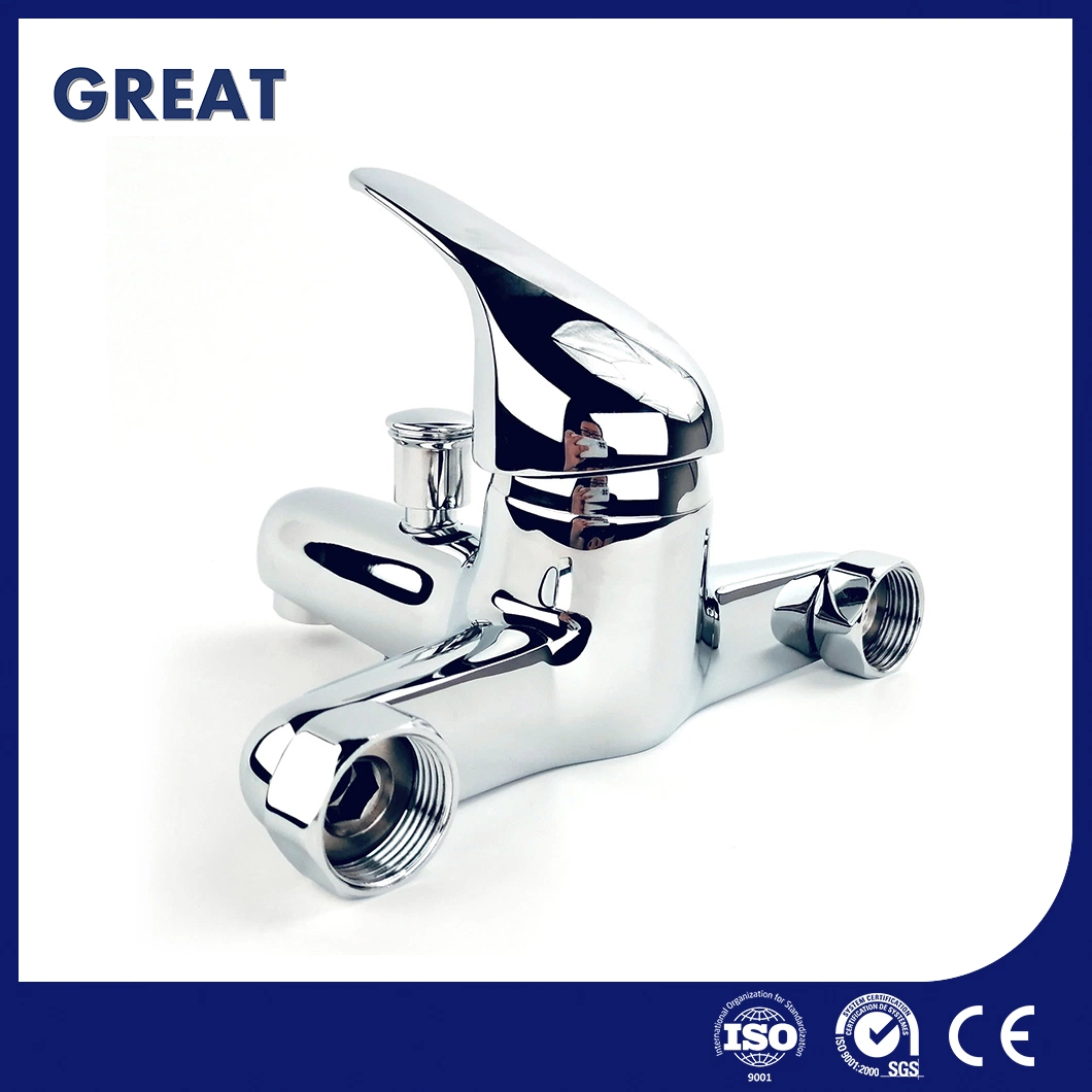 Great Black Bathroom Faucets Manufacturers High-Quality Wall-Mounted Bathtub Shower Mixer Gl21103A81 Chrome Single Lever Bath Faucet Durable Garden Tub Faucet