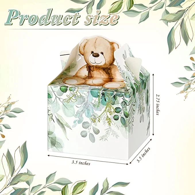 Parte a favor de la caja de papel Cajas de tratar el osito de peluche de Baby Shower Decoraciones