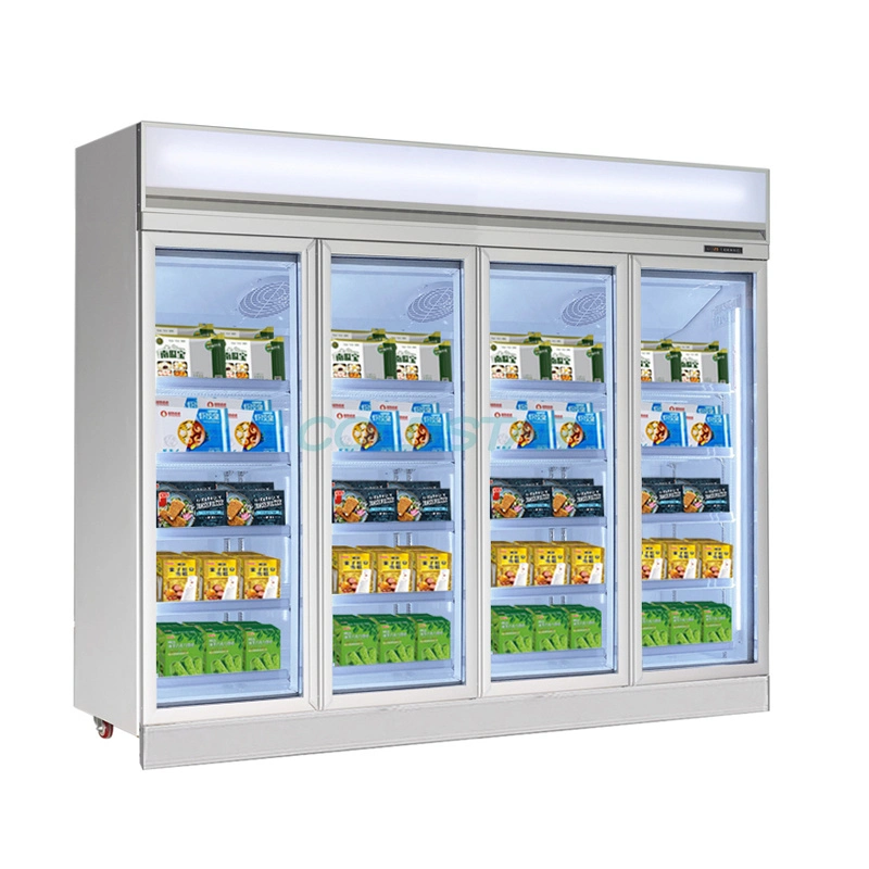 Supermarket R290 Food Display Vertical Deep Freezer