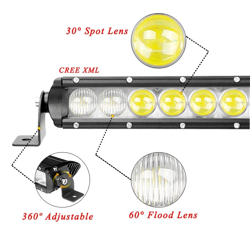 Una sola hilera Slim LED de luz de trabajo de conducción offroad Bar para carretilla