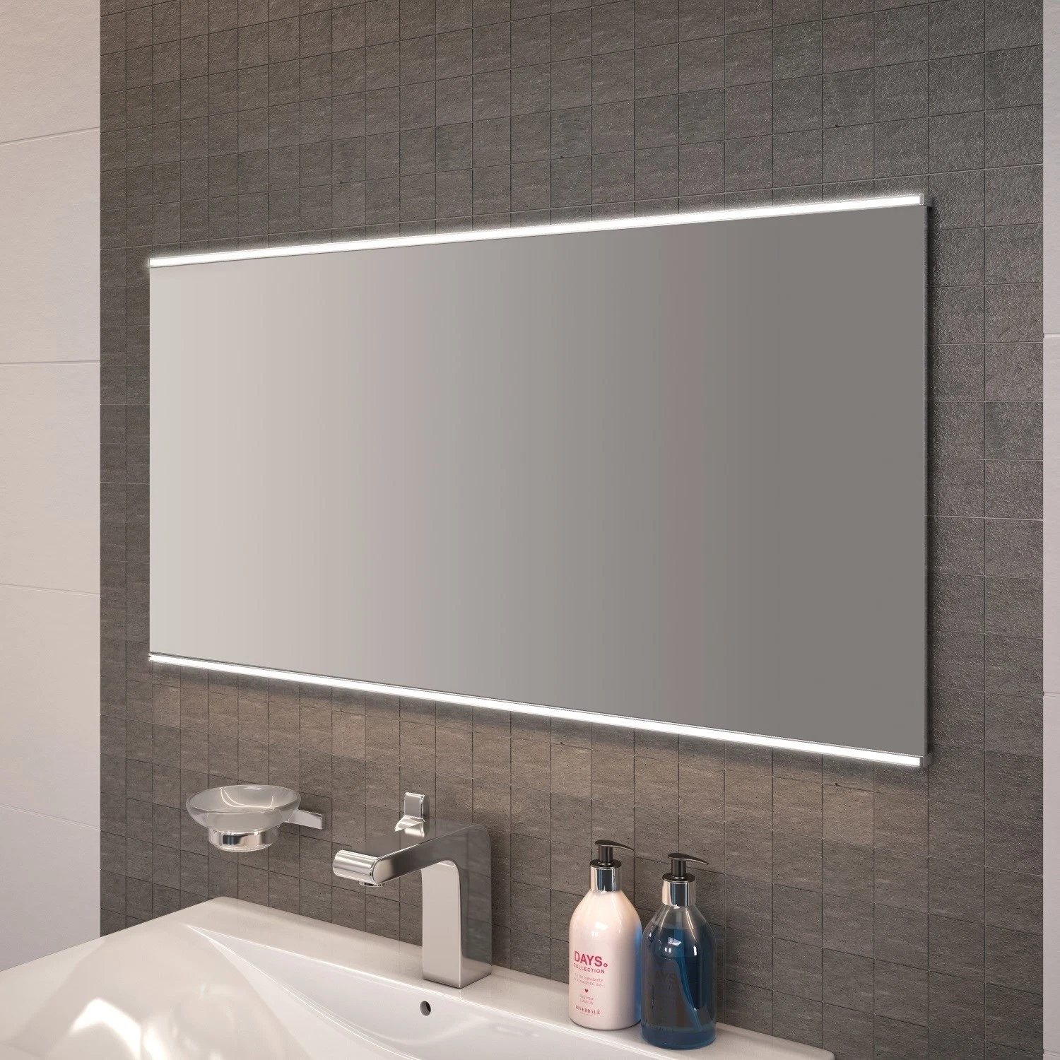 Moderno hotel de IP44 iluminado LED LED de cuarto de baño espejo con almohadilla de antiniebla